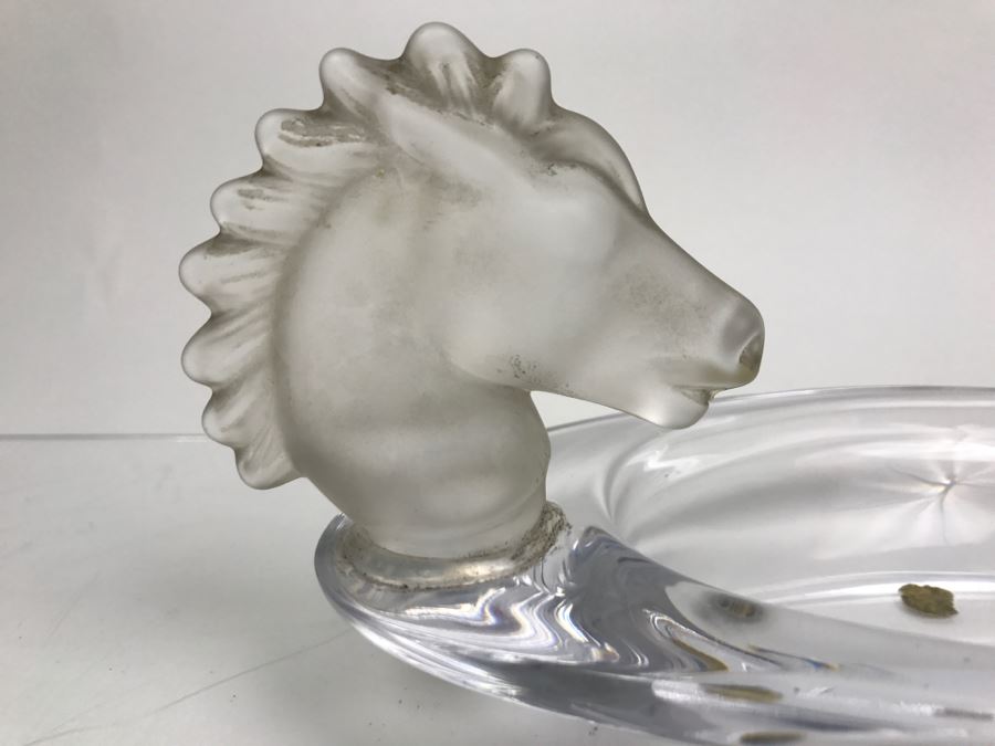 Vannes Cristal Horse Head Glass Tray Crystal [Photo 5]