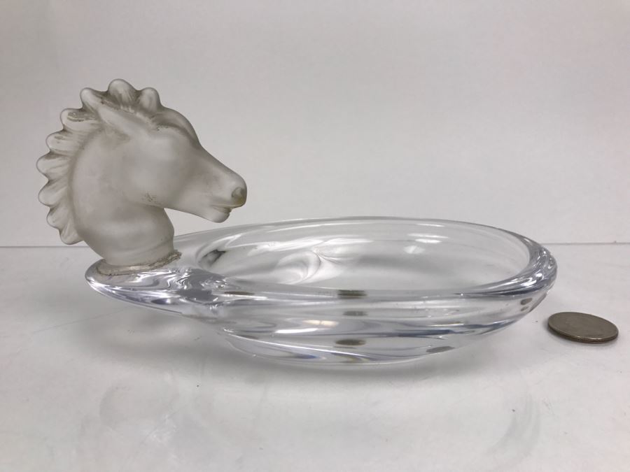 Vannes Cristal Horse Head Glass Tray Crystal [Photo 3]