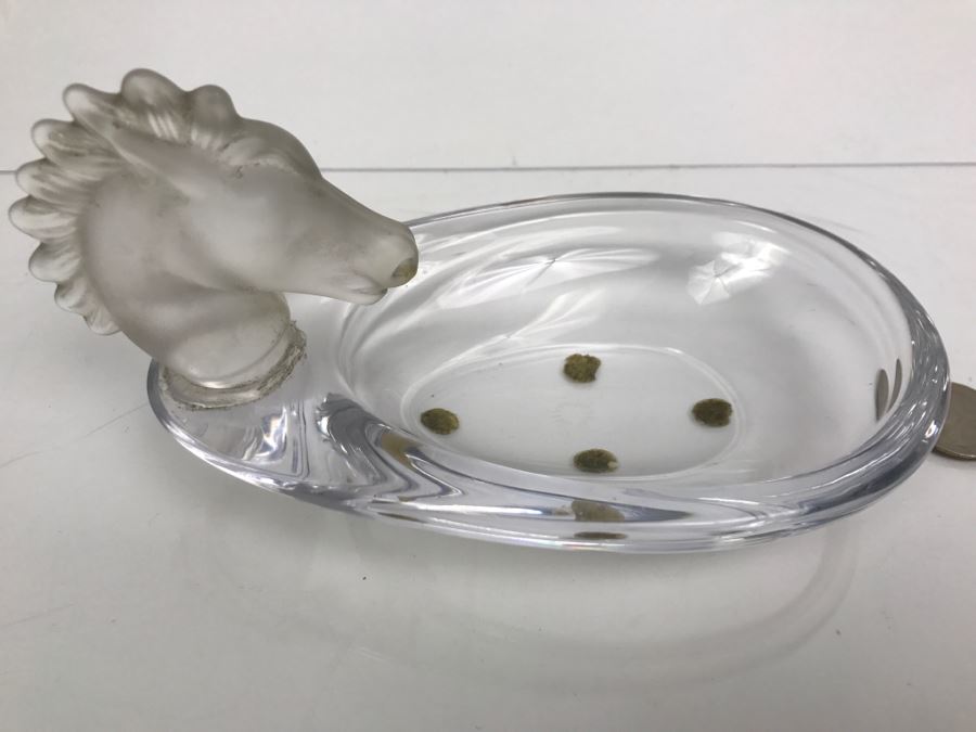 Vannes Cristal Horse Head Glass Tray Crystal [Photo 4]