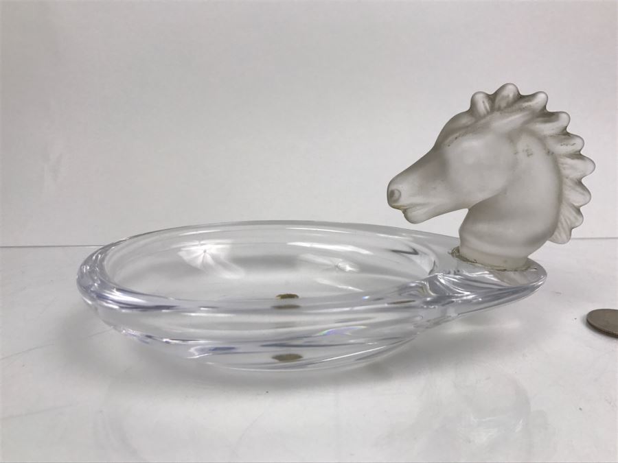 Vannes Cristal Horse Head Glass Tray Crystal [Photo 8]