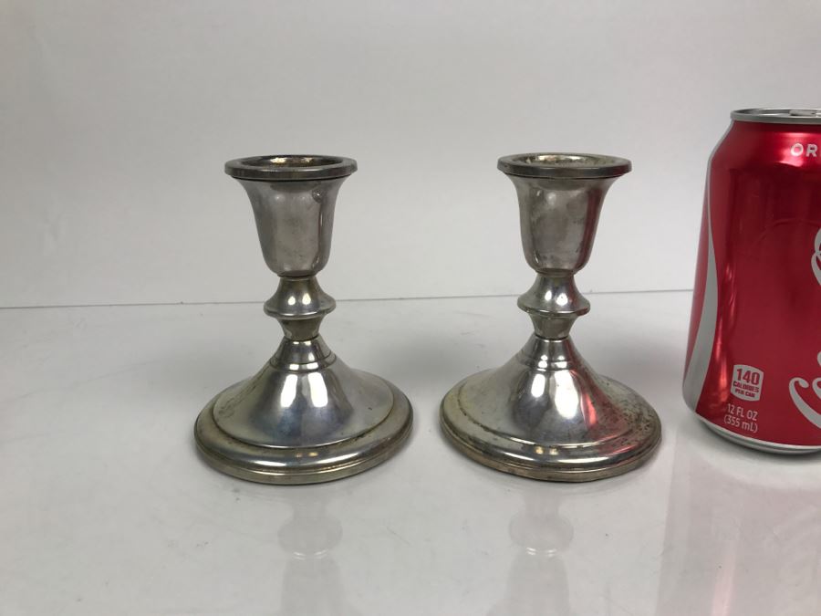 Pair Of Towle Sterling Silver Weighted Candle Holders [Photo 1]