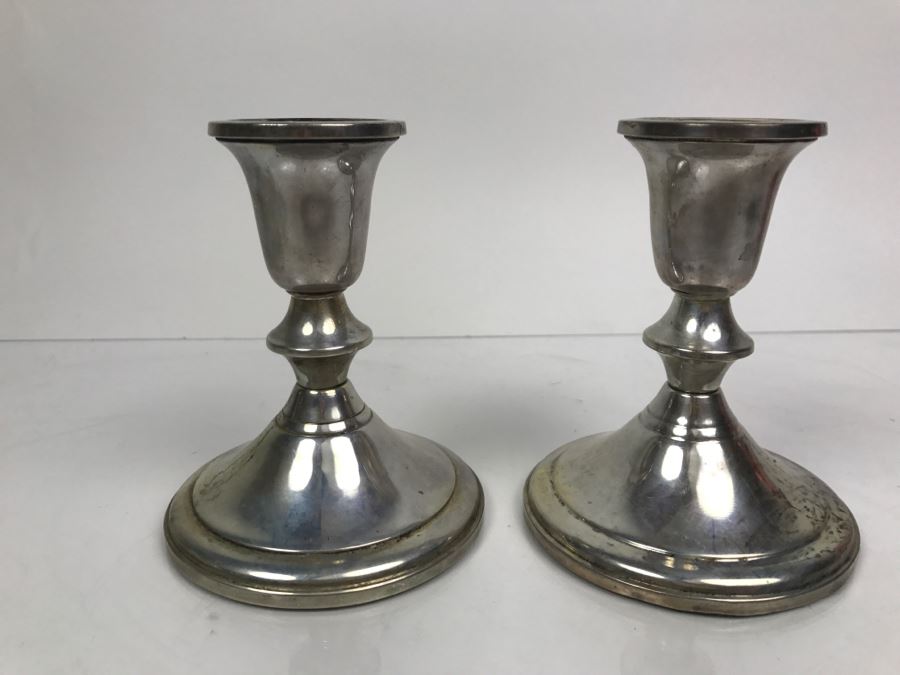 Pair Of Towle Sterling Silver Weighted Candle Holders [Photo 4]