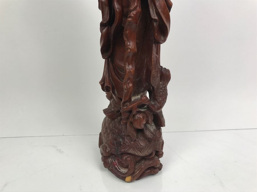 Vintage Wood Carving Of Chinese Elder - Has Several Small Chips In Photos [Photo 11]