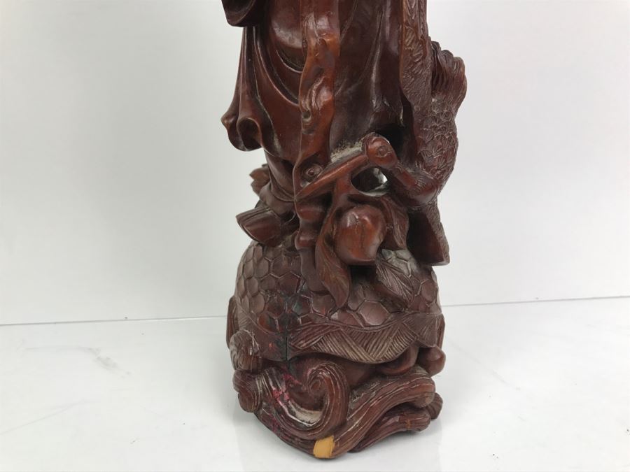 Vintage Wood Carving Of Chinese Elder - Has Several Small Chips In Photos [Photo 10]