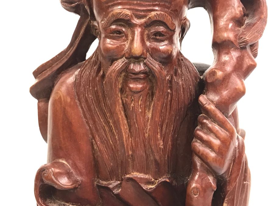 Vintage Wood Carving Of Chinese Elder - Has Several Small Chips In Photos [Photo 5]