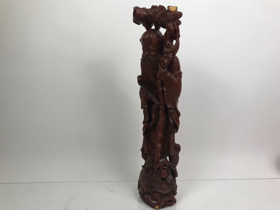 Vintage Wood Carving Of Chinese Elder - Has Several Small Chips In Photos [Photo 12]