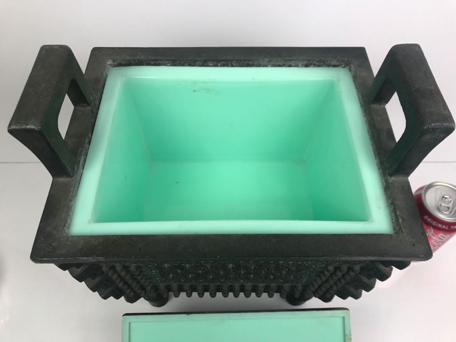 Vintage Ice Bucket Of Reproduction Chinese Bronze Vessel [Photo 2]
