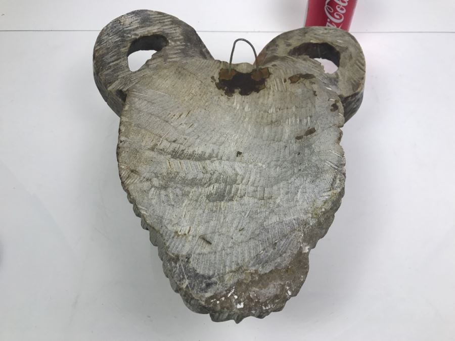 Large Carved Soapstone Rams Head Wall Mount [Photo 2]