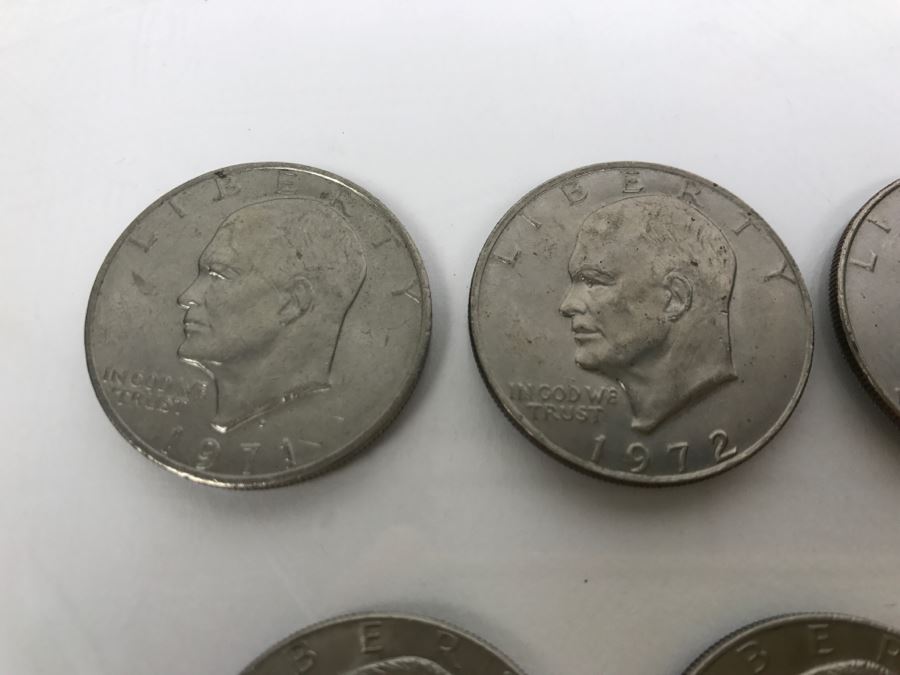 Collection Of (9) Eisenhower One Dollar Coins 1971-1976 [Photo 2]