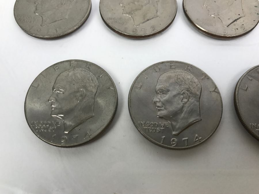 Collection Of (9) Eisenhower One Dollar Coins 1971-1976 [Photo 5]