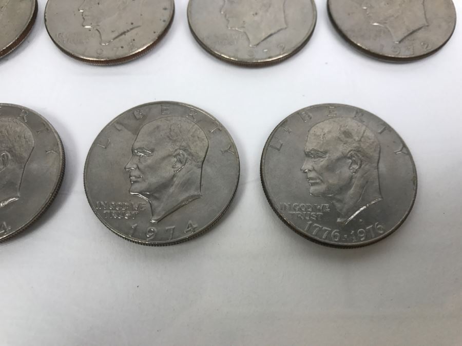 Collection Of (9) Eisenhower One Dollar Coins 1971-1976 [Photo 6]