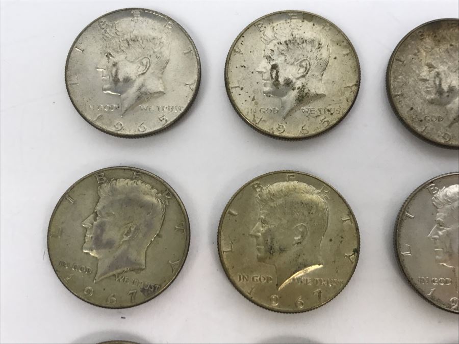 Collection Of (15) Kennedy Silver Half Dollars 1965-69 172.6g [Photo 4]
