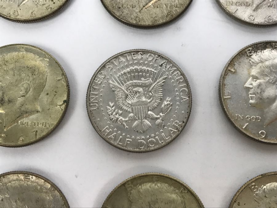 Collection Of (15) Kennedy Silver Half Dollars 1965-69 172.6g [Photo 10]