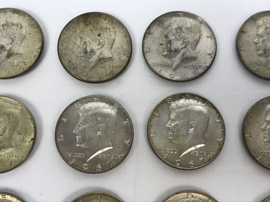 Collection Of (15) Kennedy Silver Half Dollars 1965-69 172.6g [Photo 5]