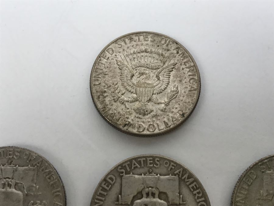 Collection Of Silver Franklin And Kennedy Half Dollars 50.5g [Photo 11]