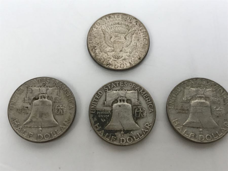 Collection Of Silver Franklin And Kennedy Half Dollars 50.5g [Photo 7]