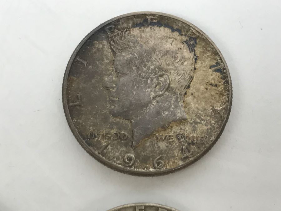 Collection Of Silver Franklin And Kennedy Half Dollars 50.5g [Photo 6]