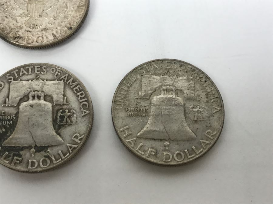 Collection Of Silver Franklin And Kennedy Half Dollars 50.5g [Photo 10]
