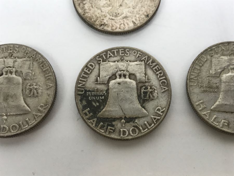Collection Of Silver Franklin And Kennedy Half Dollars 50.5g [Photo 9]