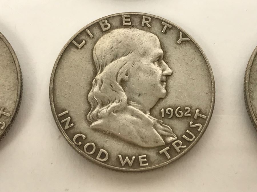 Collection Of Silver Franklin And Kennedy Half Dollars 50.5g [Photo 4]