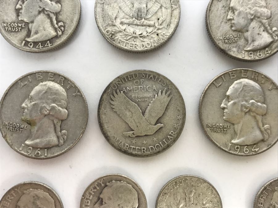 Collection Of Silver Quarters And Dimes 92g [Photo 18]