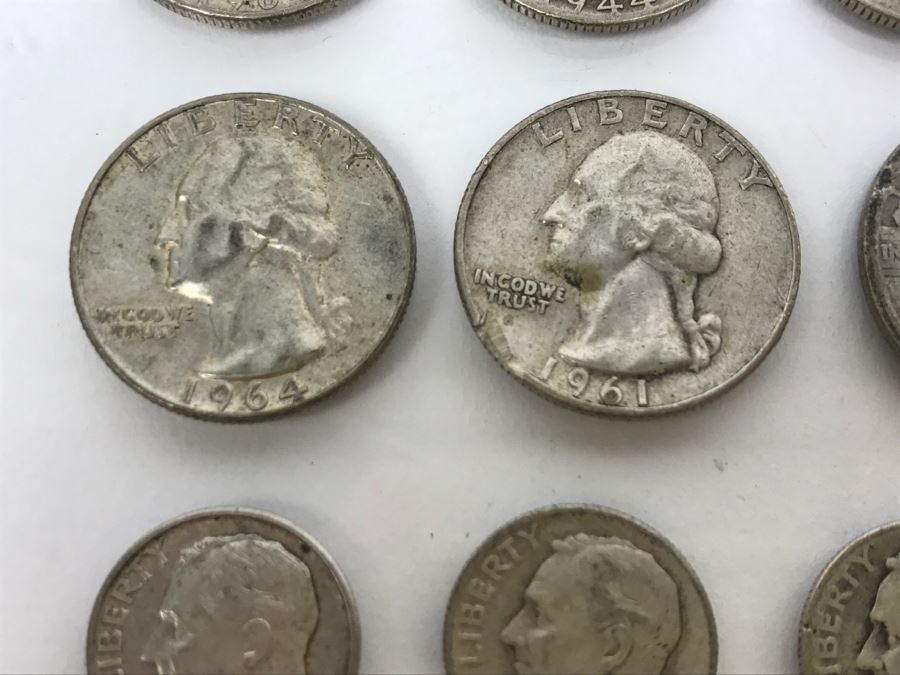 Collection Of Silver Quarters And Dimes 92g [Photo 7]