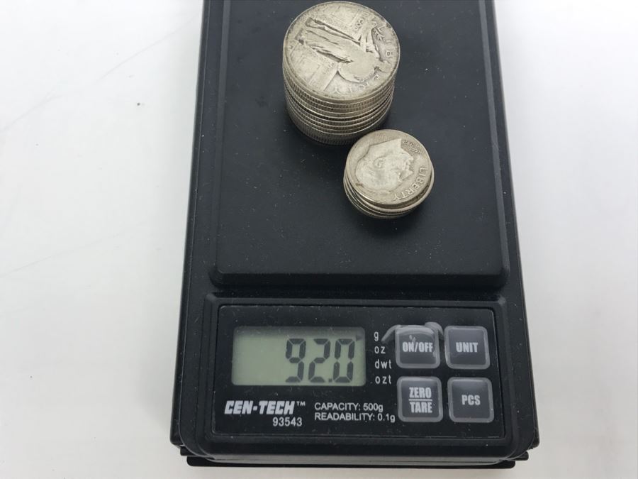 Collection Of Silver Quarters And Dimes 92g [Photo 20]