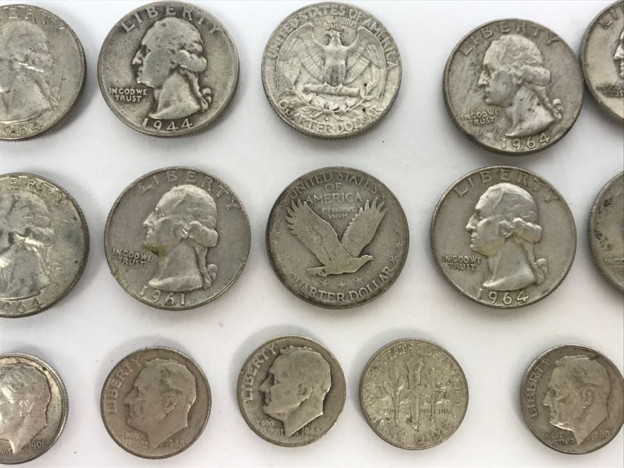 Collection Of Silver Quarters And Dimes 92g [Photo 15]