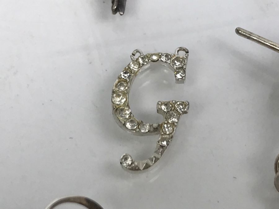 Collection Of Sterling Silver Jewelry Including Earrings (Some With Stones), Pendant And Charm Bracelet - See Photos [Photo 14]