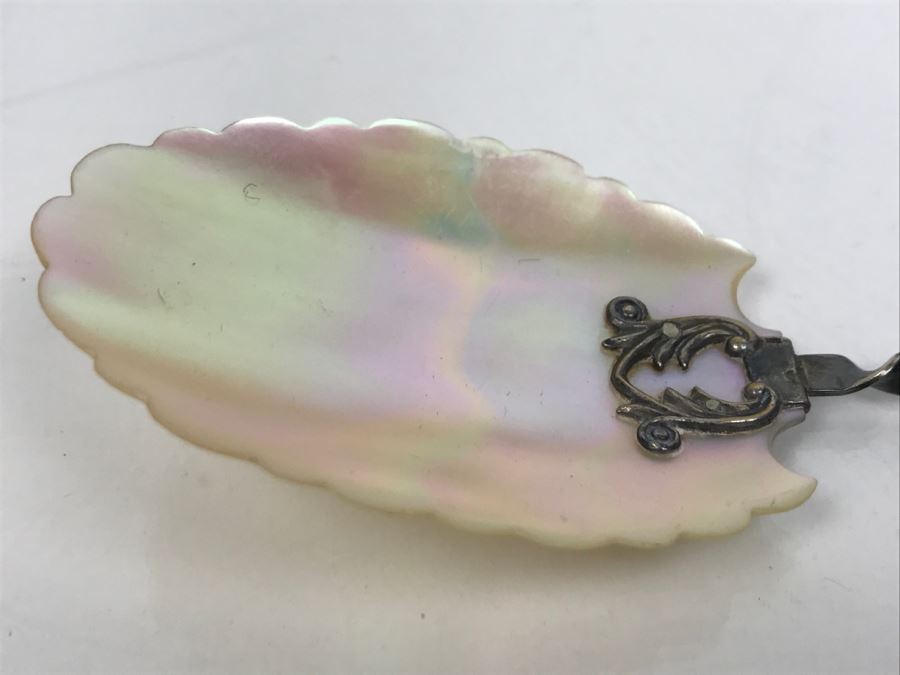 Sterling Silver Twisted Handle Shell Spoon 11.5g [Photo 6]
