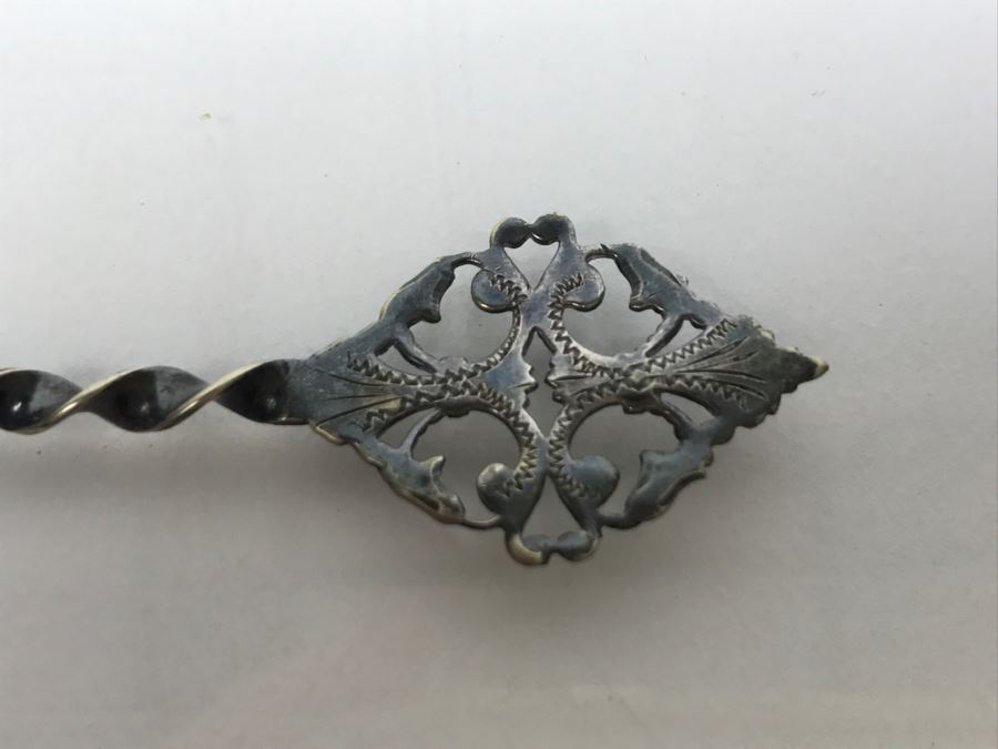 Sterling Silver Twisted Handle Shell Spoon 11.5g [Photo 3]