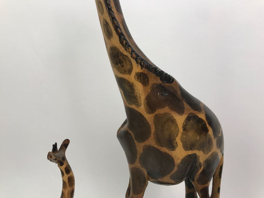 Pair Of African Carved Wooden Giraffes [Photo 9]