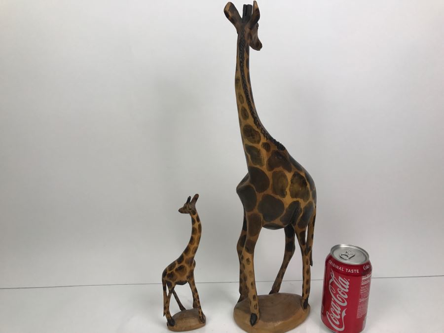 Pair Of African Carved Wooden Giraffes [Photo 8]
