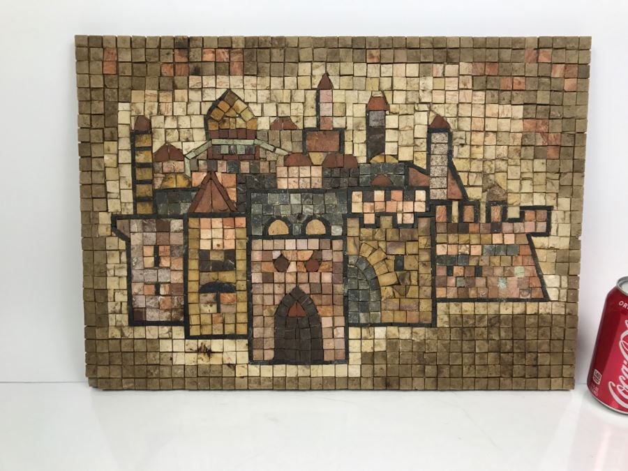 Vintage 1980 Eilon Mosaics From Israel Craftsmanship By M. Davidson Signed On Back