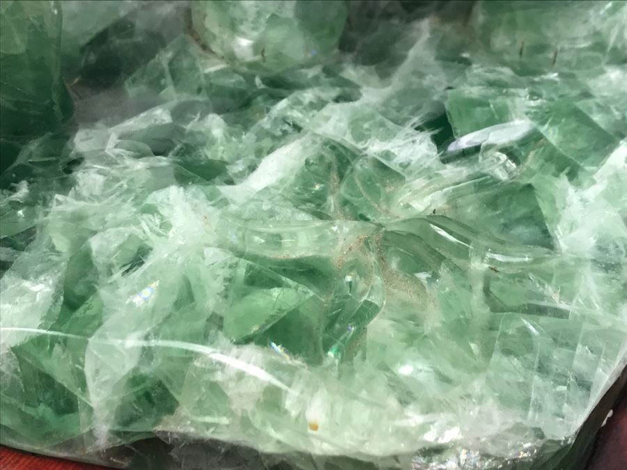 Large Chinese Carved Fluorite Elephant With Calf On Custom Carved Wooden Stand [Photo 19]