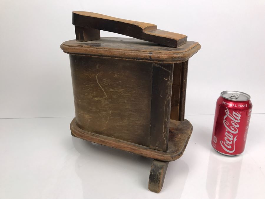 Vintage Wooden Shoe Shine Polish Storage Box