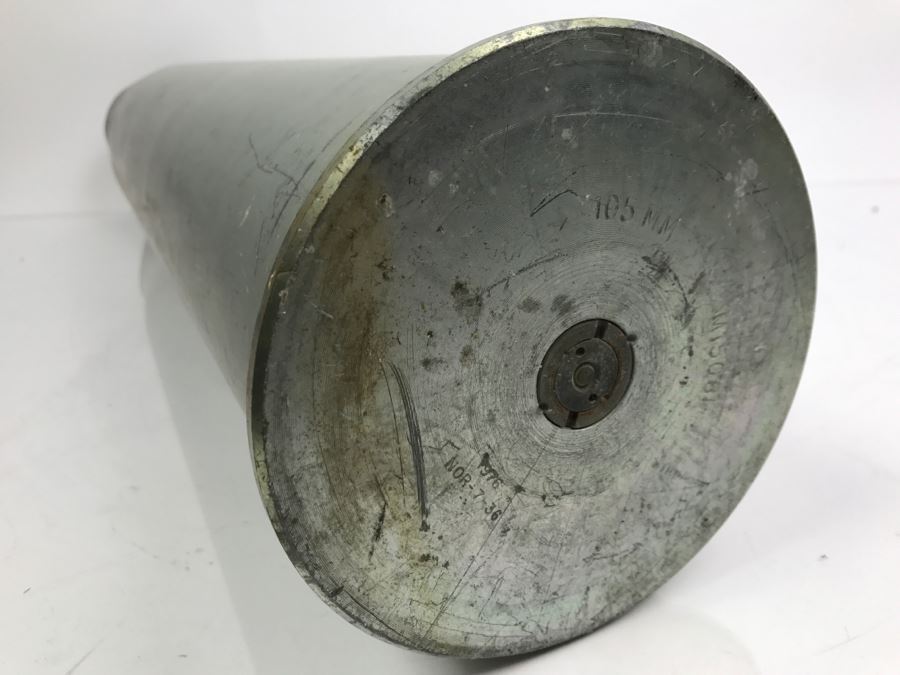 Pair Of Vintage 105MM Artillery Ammunition Shell Trench Art - Convert To Planter Or Ashtray [Photo 10]