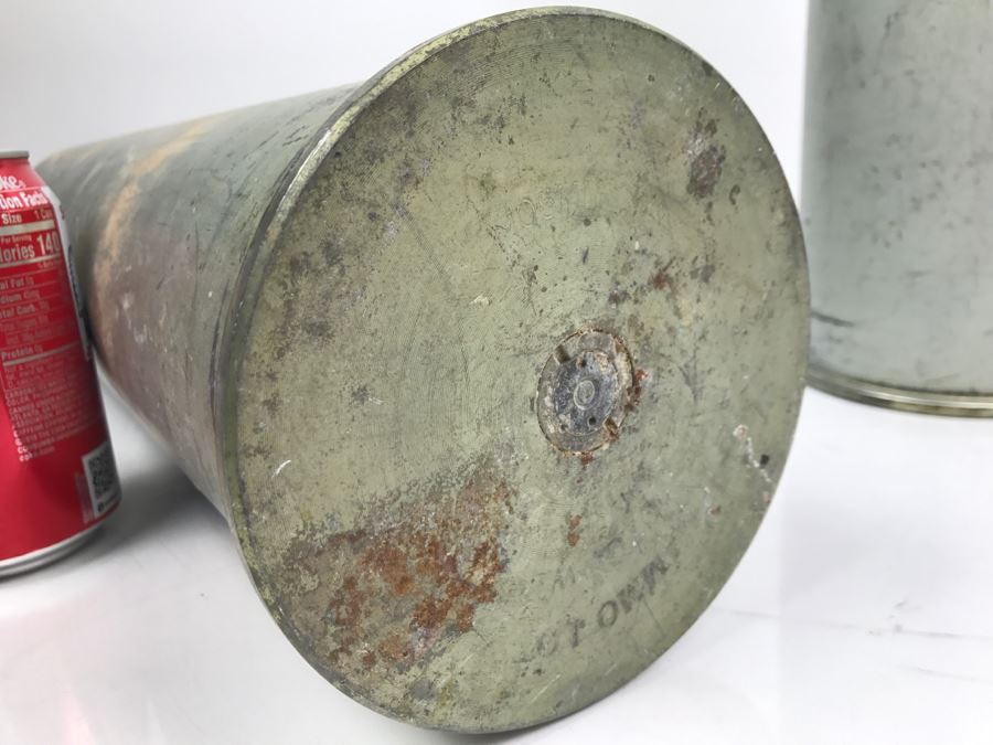 Pair Of Vintage 105MM Artillery Ammunition Shell Trench Art - Convert To Planter Or Ashtray [Photo 6]