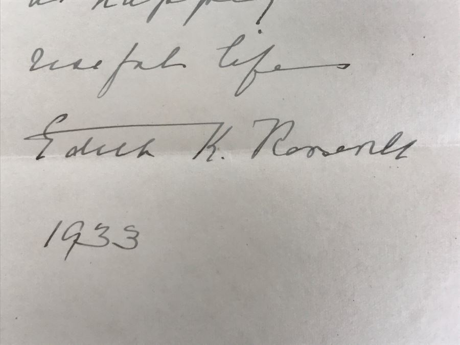 Vintage 1933 Personalized Handwritten Letter And Signature From Edith K. Roosevelt, Former First Lady of the United States Wife Of President Theodore Roosevelt [Photo 4]