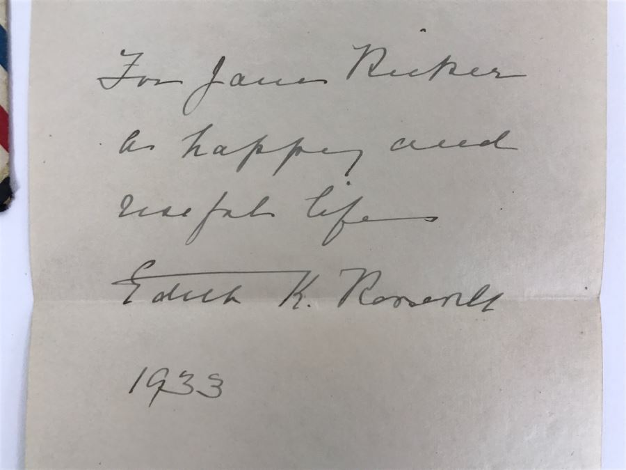 Vintage 1933 Personalized Handwritten Letter And Signature From Edith K. Roosevelt, Former First Lady of the United States Wife Of President Theodore Roosevelt [Photo 3]