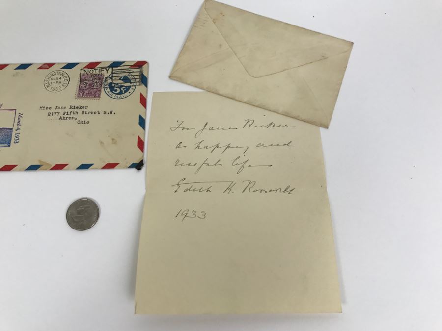 Vintage 1933 Personalized Handwritten Letter And Signature From Edith K. Roosevelt, Former First Lady of the United States Wife Of President Theodore Roosevelt [Photo 13]