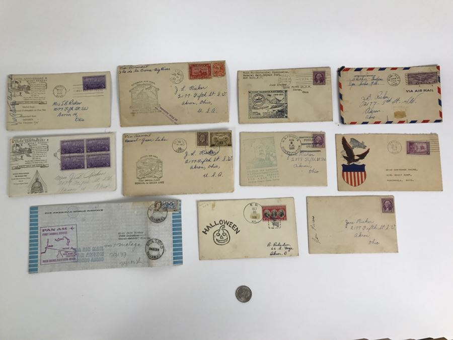 Collection Of Various First Day Covers From The 1930s And 40s Plus Pan Am Letter And One Unknown Signature [Photo 1]