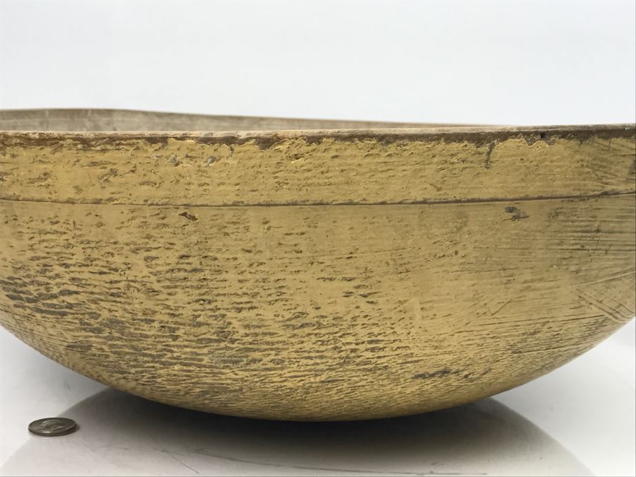 Large Primitive Wooden Bowl Dough Bowl [Photo 8]