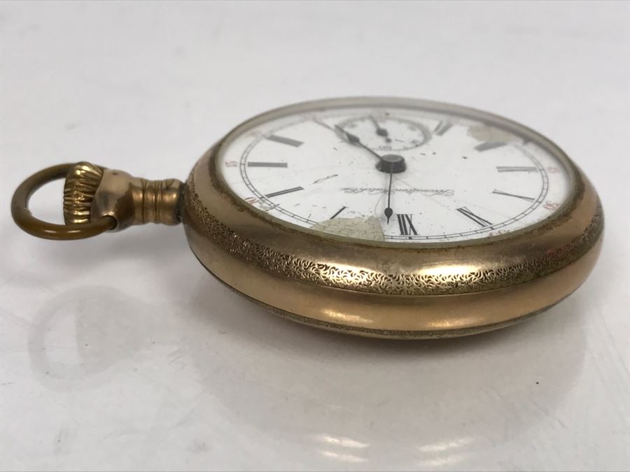 Antique Porcelain Dial Hamilton Watch Co Pocket Watch Porcelain Dial Has Chips [Photo 11]