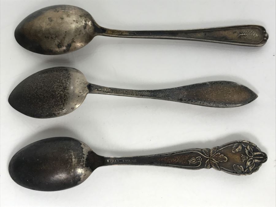 Set Of (3) Sterling Silver Spoons 26.7g [Photo 7]