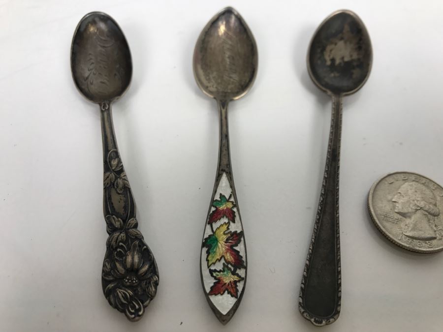 Set Of (3) Sterling Silver Spoons 26.7g