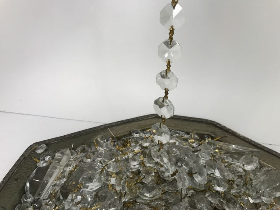 Vintage Silverplate Tray Loaded With Crystal Strands [Photo 10]