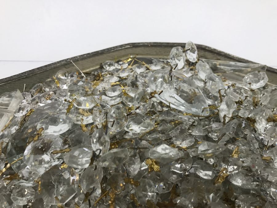 Vintage Silverplate Tray Loaded With Crystal Strands [Photo 9]