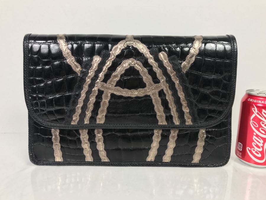 Carlos Falchi Black Leather Handbag [Photo 1]