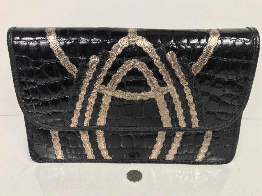 Carlos Falchi Black Leather Handbag [Photo 3]